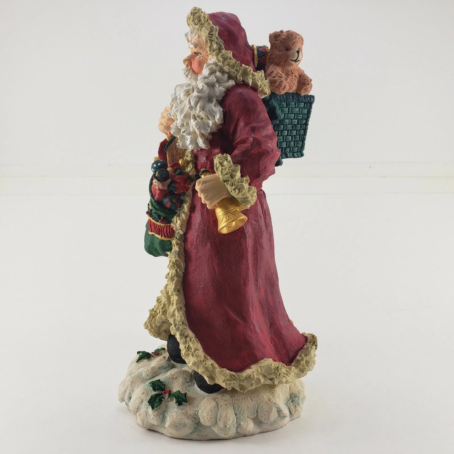 Santa Claus Holiday Time Figurine 95414 Christmas Plastic Cast 11.25" w Box Vtg