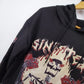 Romwe Men's Sinister Grunge Hoodie Black Poly Knit Streetwear Graphic Goth Sz M