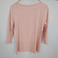 Talbots Petites Light Pink Boat Neck Top Women SP Pima Cotton 3/4 Sleeve 21"