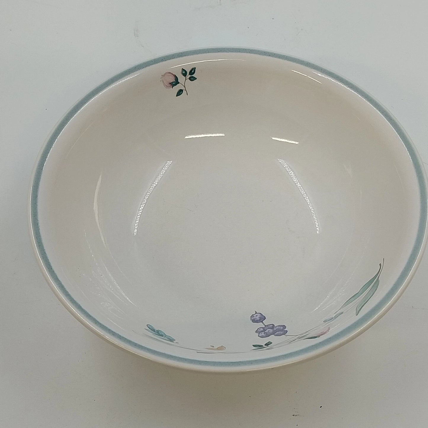 Pfaltzgraff April Vegetable Serving Bowl 6" Ceramic Stoneware Blue Trim Floral