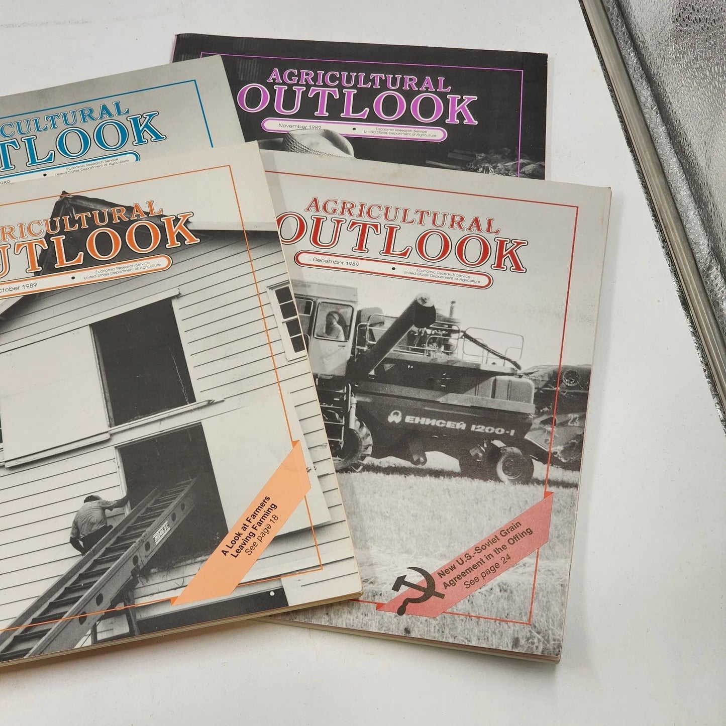 8 Agricultural Outlook Magazines May–Dec 1989 USDA Vintage Farm Reports