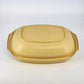 Tupperware 3 Pc Microwave Steamer Set 11" Harvest Gold Vegetable Cooker Vintage