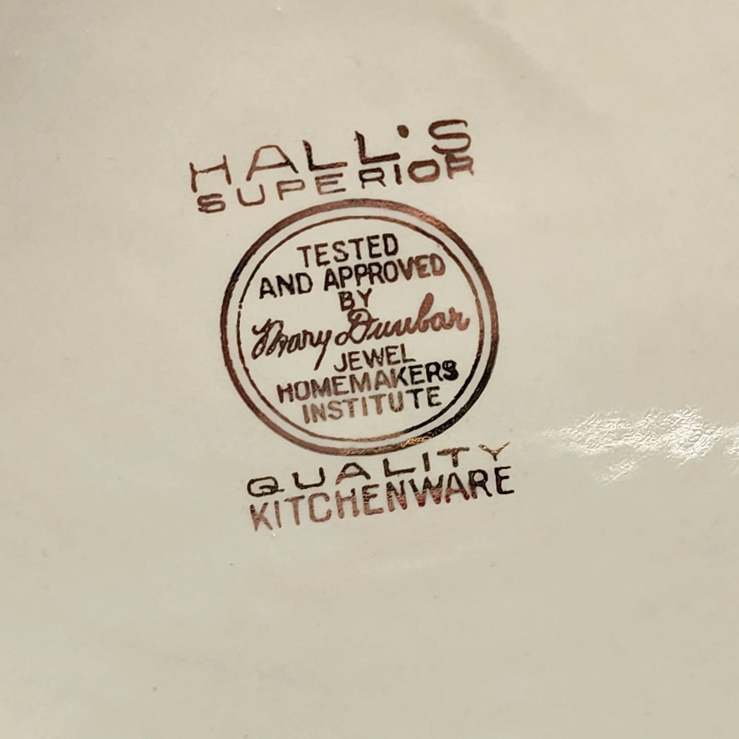 Autumn Leaf French Baker Bowl 3 Pint 7.75" Round Hall's Superior - Jewel Tea Vtg