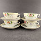 TT Triangle 4 Cup & Saucer Sets Pink & Yellow Roses Antique Japan 1 Cup Chipped