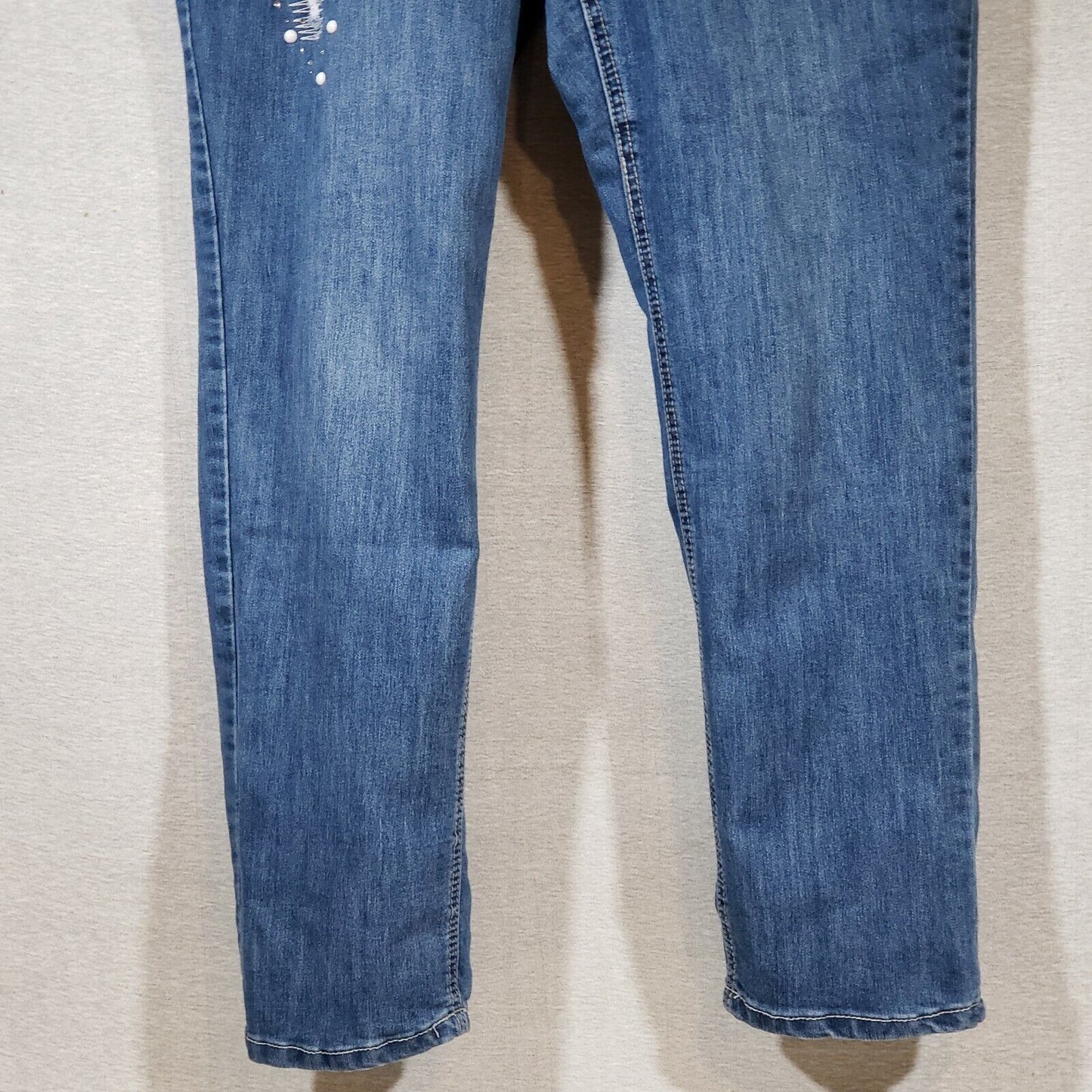 Christopher Banks Distressed Denim Jeans Size 14 Blue Stretch Embellished Women