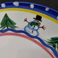 Dinner Plate Present Tense Italy Snowman Christmas Tree Hand Painted 10.5 Cerami