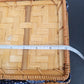 Wicker Wooden Basket Goose Liner Blue Polka Dot Country Kitchen Storage 12"