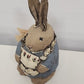 Folk Art Rabbit A Wobler Design Bunny Amy Wabbit Signed Cloth Clay 1992 Tagged