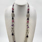 Silver Tone Chains w Multicolor Beads & Filigree Accents Double Strand Necklace