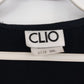Clio V-Neck Button Front Blouse Black Short Sleeve Lightweight Women's Small