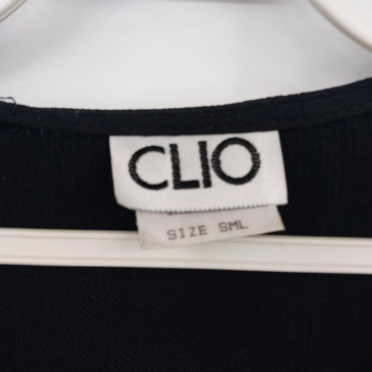 Clio V-Neck Button Front Blouse Black Short Sleeve Lightweight Women's Small