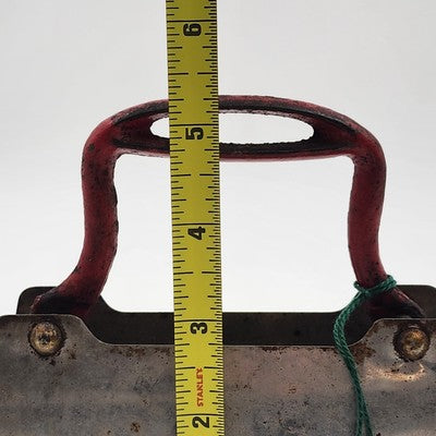 Acme Dual Blade Food Chopper Cast Iron Red Handle 5.25" Vintage Steel