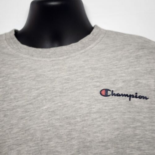 Champion Men's Sweatshirt Large Gray Pullover Fleece Crew Neck LS Classic Logo