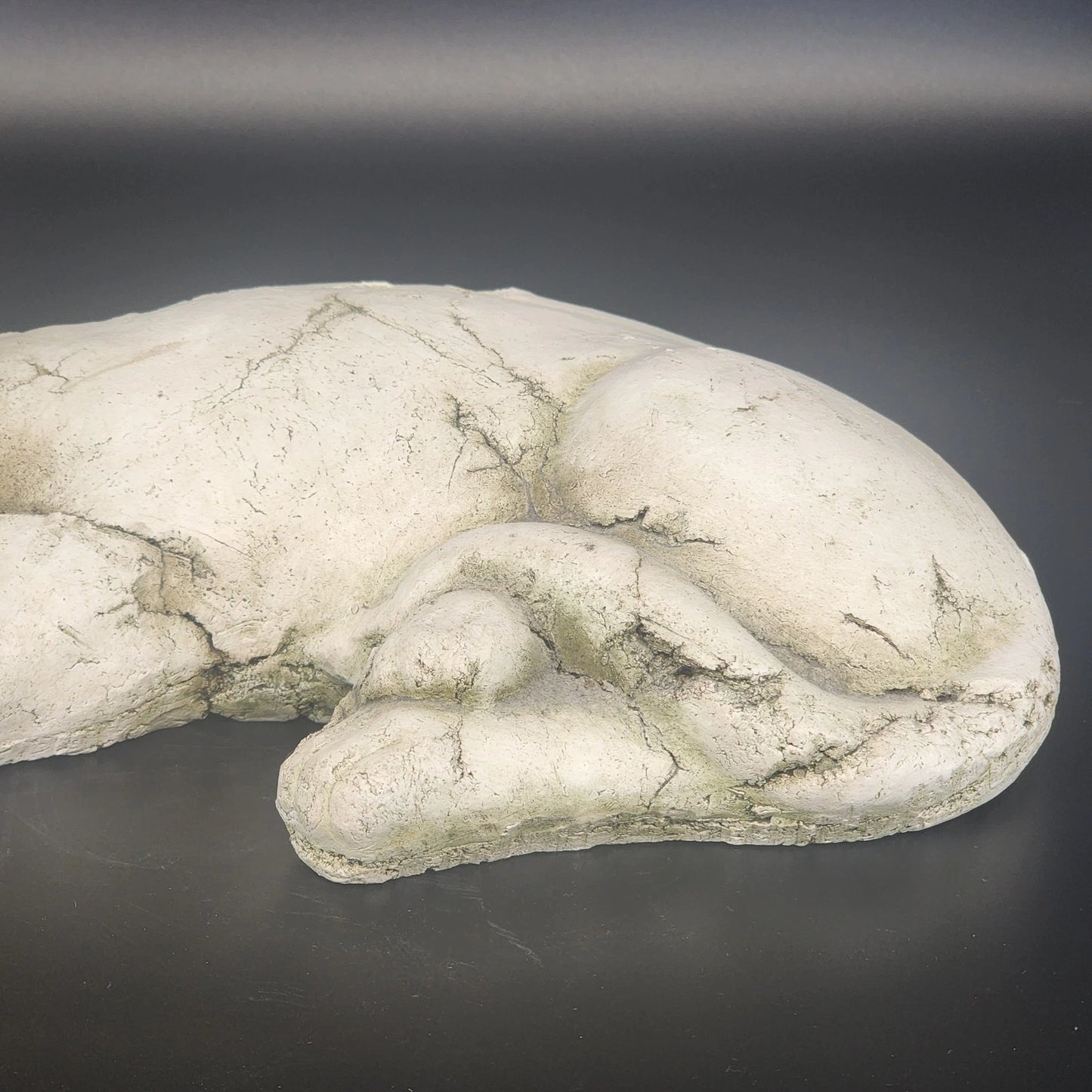 Cast Stone Curled Cat Statue Garden Gate Designs Heavy Concrete Sculpture Decor