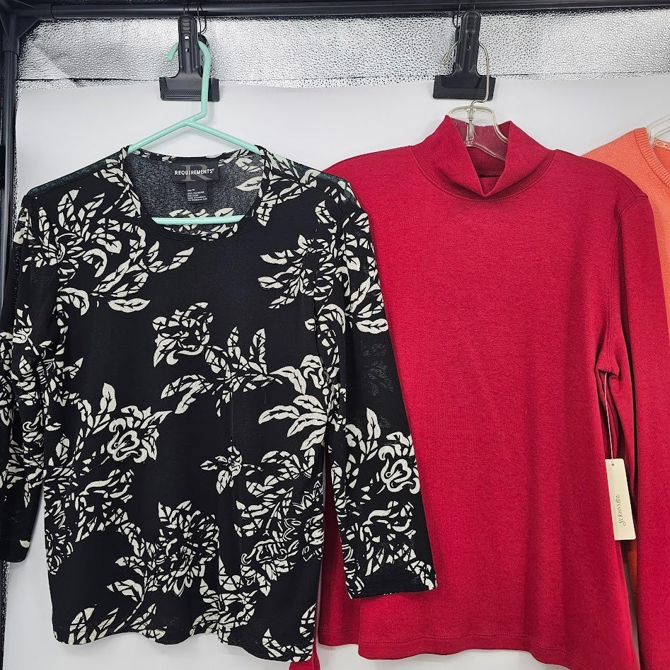 Women’s Tops & Sweaters Lot Size Medium 5 Pc Worthington Cherokee St John’s Bay Vintage Bundle