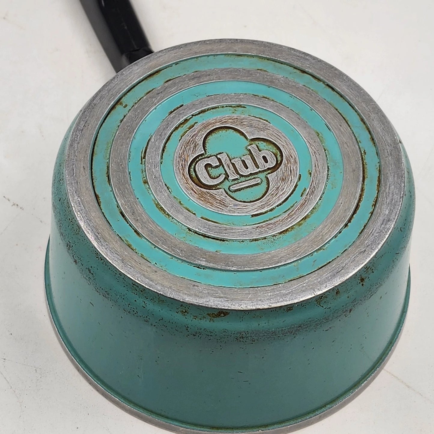 Club Aluminum 2 Qt Sauce Pan Turquoise Aqua Cast Cookware Pot No Lid Vintage