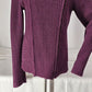 Ruff Hewn Lg Purple Cardigan Sweater Polycotton Knit Pockets Offset Zipper Front