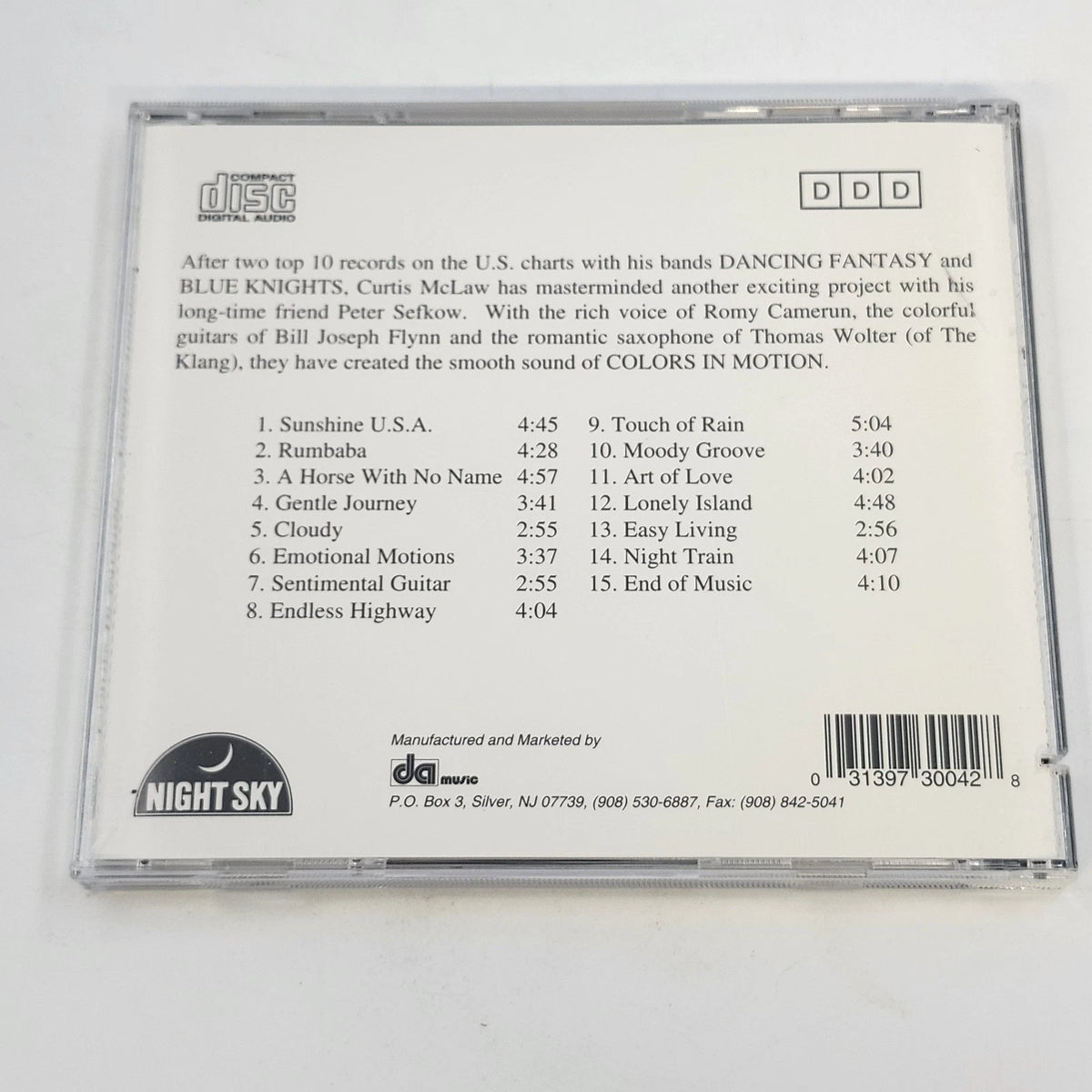 Colors In Motion Gentle Journey CD Night Sky 3004-2 New Age Smooth Jazz 1995 Vtg