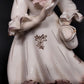 Victorian Lady Figurine Shafford Porcelain 2062 Japan White Pink & Gold Trim Vtg