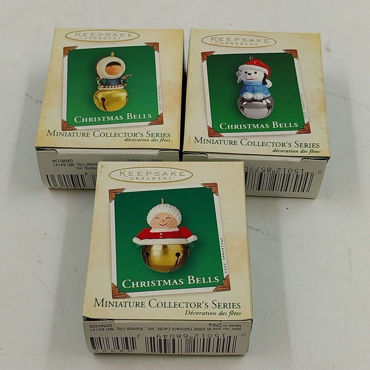 3 Hallmark Miniature Keepsake Ornaments Christmas Bells Collectors Series 2000's