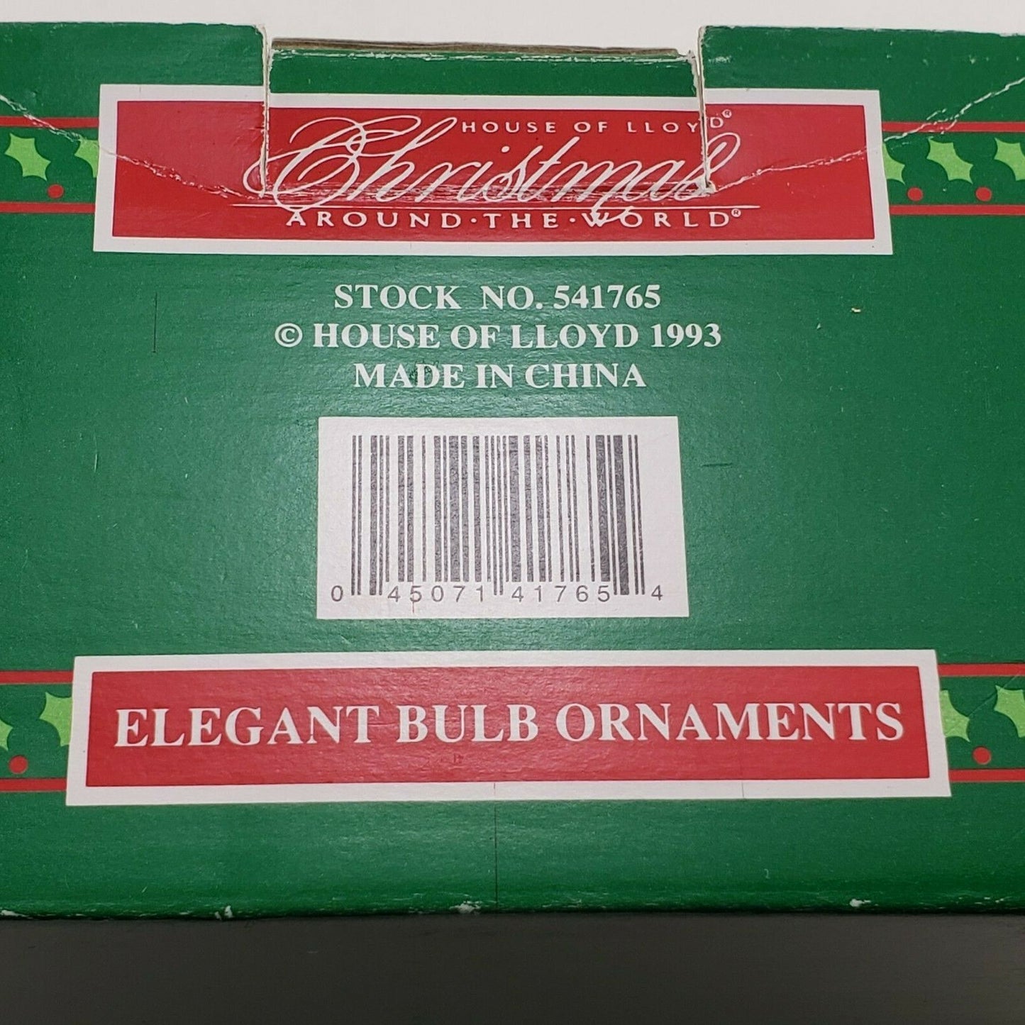 Set of 6 Elegant Bulb Ornaments Christmas Around the World House of Lloyd 1993