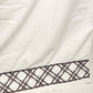 Martex Luxor Solid White Twin Flat Sheet w Embroider Brown Bamboo Lattice Edge