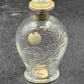 Wrisley Blue Fern Cologne Bottle 4.25 oz Clear Glass Silver Lid Empty 1950 Vtg