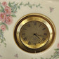 Lenox Petite Rose Porcelain Desk Clock Beige Gold Trim Roman Numeral New Battery
