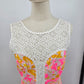 Lilly Pulitzer Sz 8 Pink White Lace Lined Back Zip Sleeveless Retro Dress