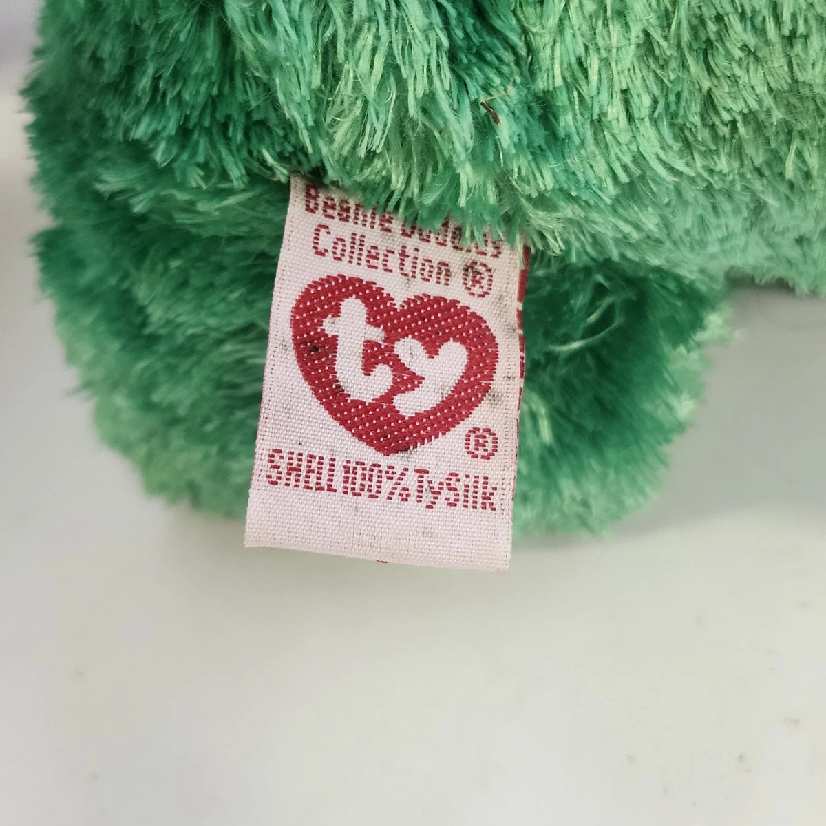 Ty Jingle Beanies Holiday Teddy Green Bear Christmas Reindeer Plush Shell 2002