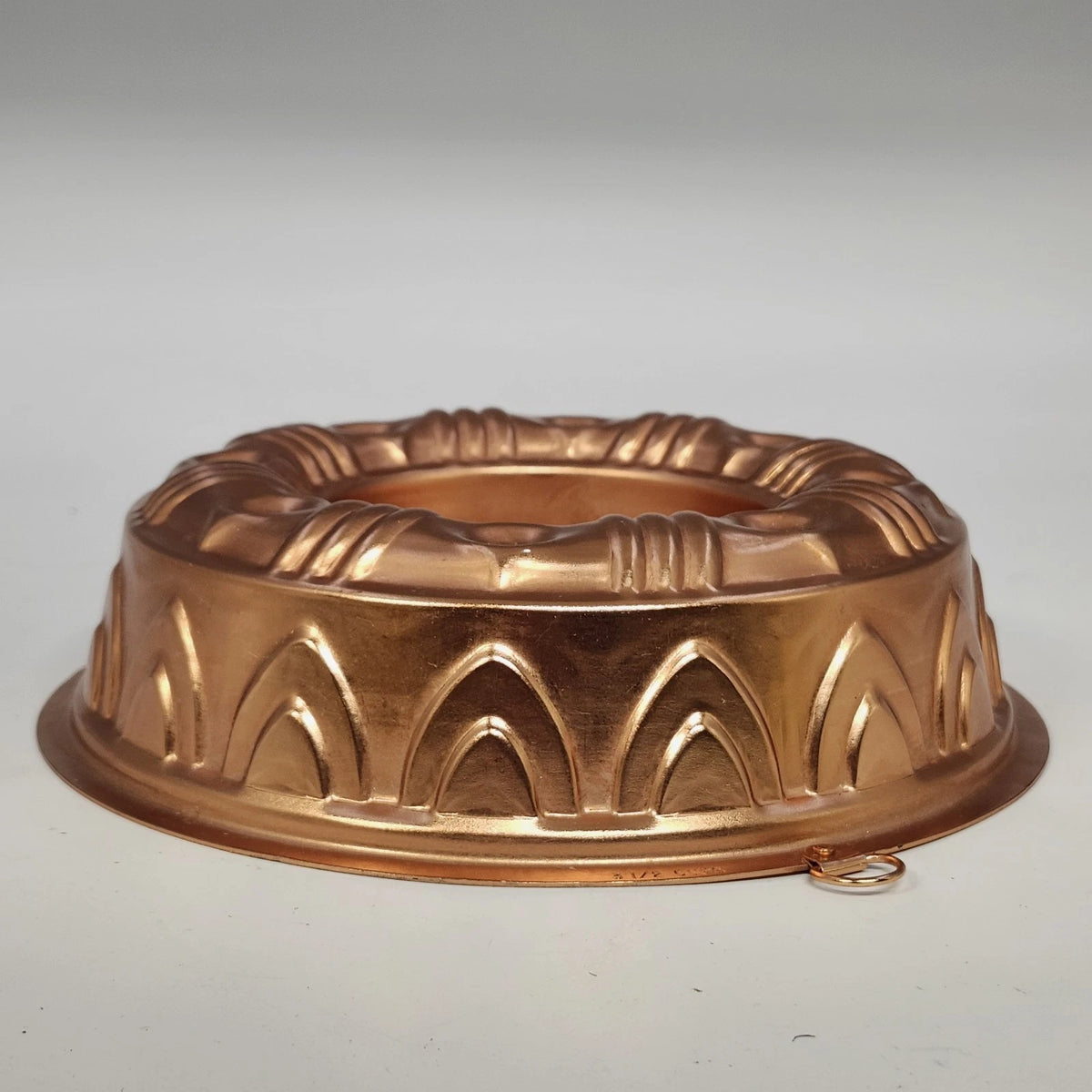 Copper Tone Jello Gelatin Ring Mold 3.5 Cup Geometric Wall Hanging 8.5" Vintage