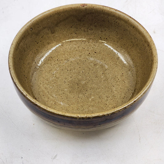 Speckled Glazed Bowl Stoneware Studio Pottery Gradual Turned Sides 6”x2”