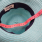 Rike's Light Blue Teal Woven Paper Straw Summer Hat with Black Ribbon Bow Accent