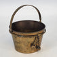 Kirklands Brass Bucket Basket 5" Rope Twist Around Body Tooled Handle Vintage