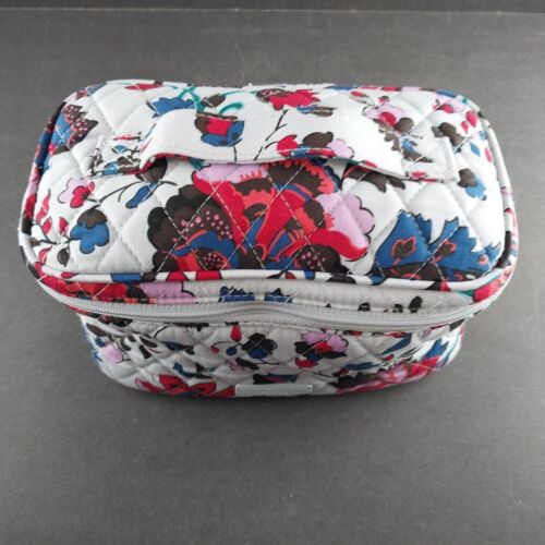 Makeup Train Case Vera Bradley Vineyard Floral Soft Side Travel Bag 8 x 5 Cotton