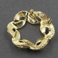 Gold Tone Feather Wreath Brooch Textured Openwork Circle Pin Vintage