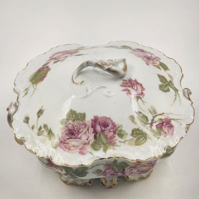 Rosenthal RC Monbijou Soup Tureen w/ Lid Bavaria Pink Roses Gold Scalloped VTG