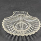 Clamshell Divided Crystal Glass Serving Dish 6"x1" 1950s Vintage