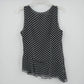 Spenser Jeremy Silk Polka Dot Wrap Front Blouse Womens M Sleeveless Ruffle Hem