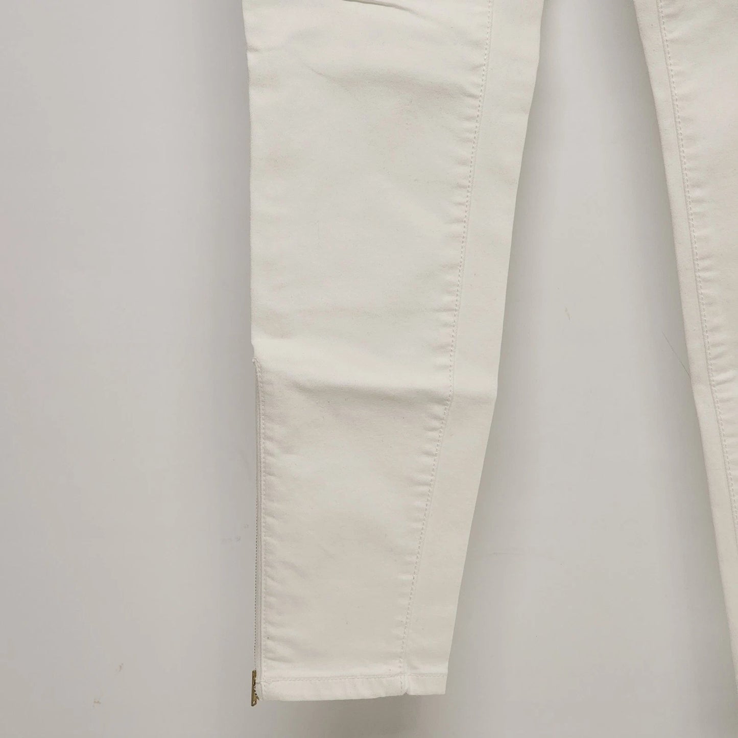 Mossimo White Stretch Denim Jeans Women's 10 Zipper Taper Leg Convertible Chic