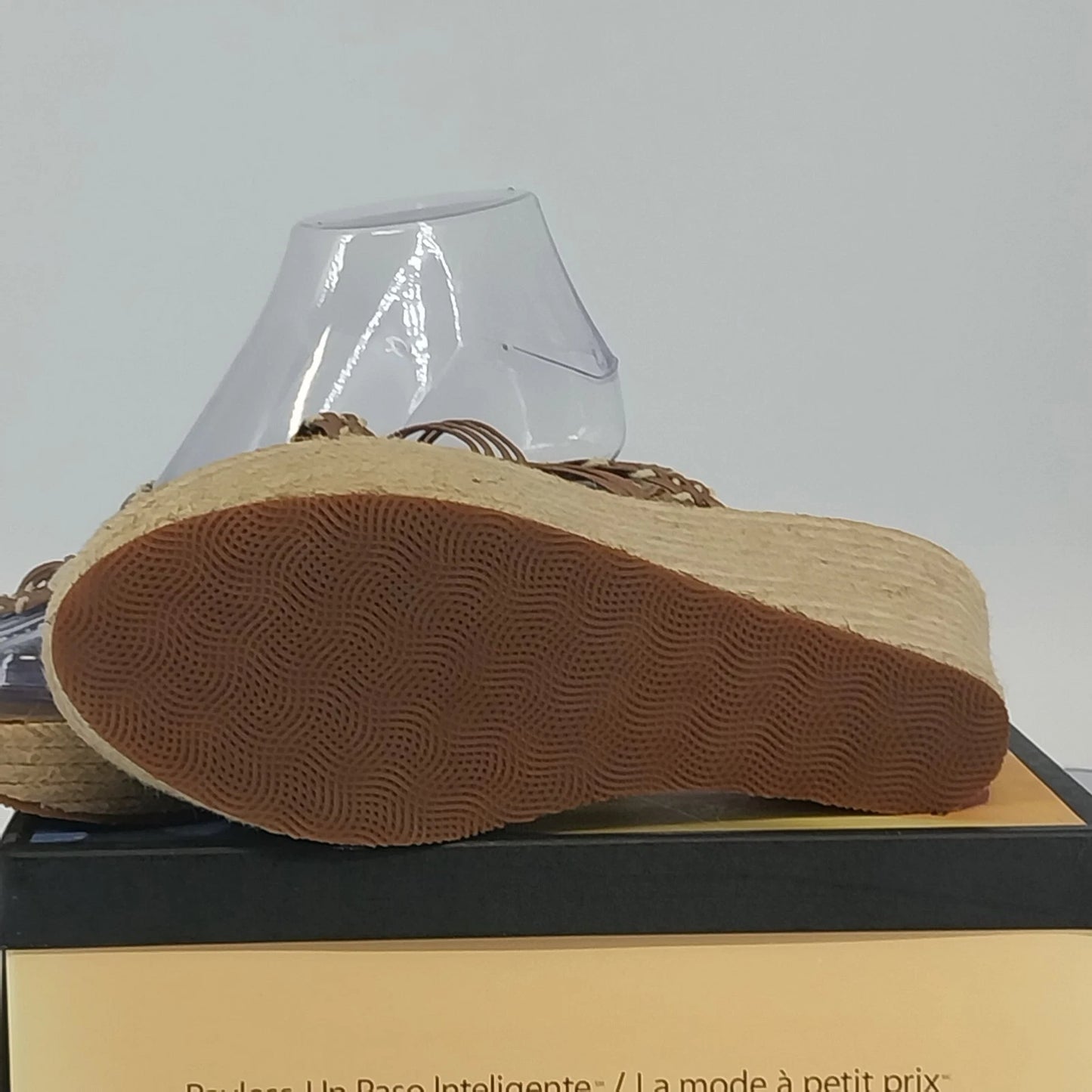 Montego Bay Club Wedge Sandals Brown Espadrille Platform Women's 7.5 Casual