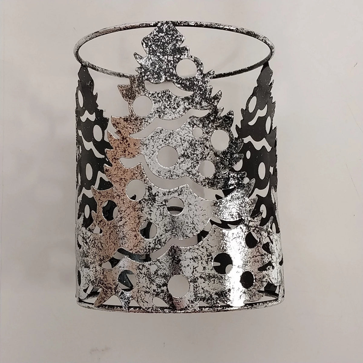 Scentsy O Christmas Tree Mini Warmer Silver Metal Openwork Holiday Boxed
