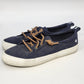 Sperry Crest Vibe Top Sider Navy Blue Canvas Sneakers Women's 7.5 Memory Foam
