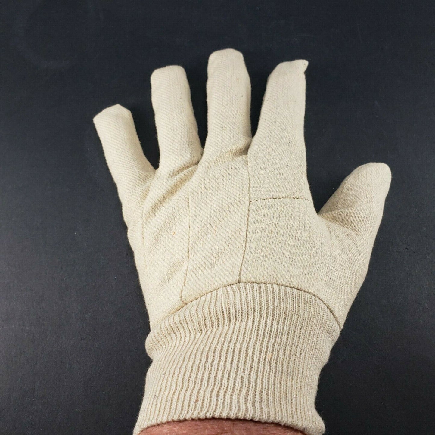 12 pr Mens Large Canvas Gloves 8 oz Cotton Blend Knit Wrist West Chester 708K