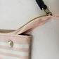 Betsey Johnson Pink White Pearl Clutch Cosmetic Makeup Wristlet Bag