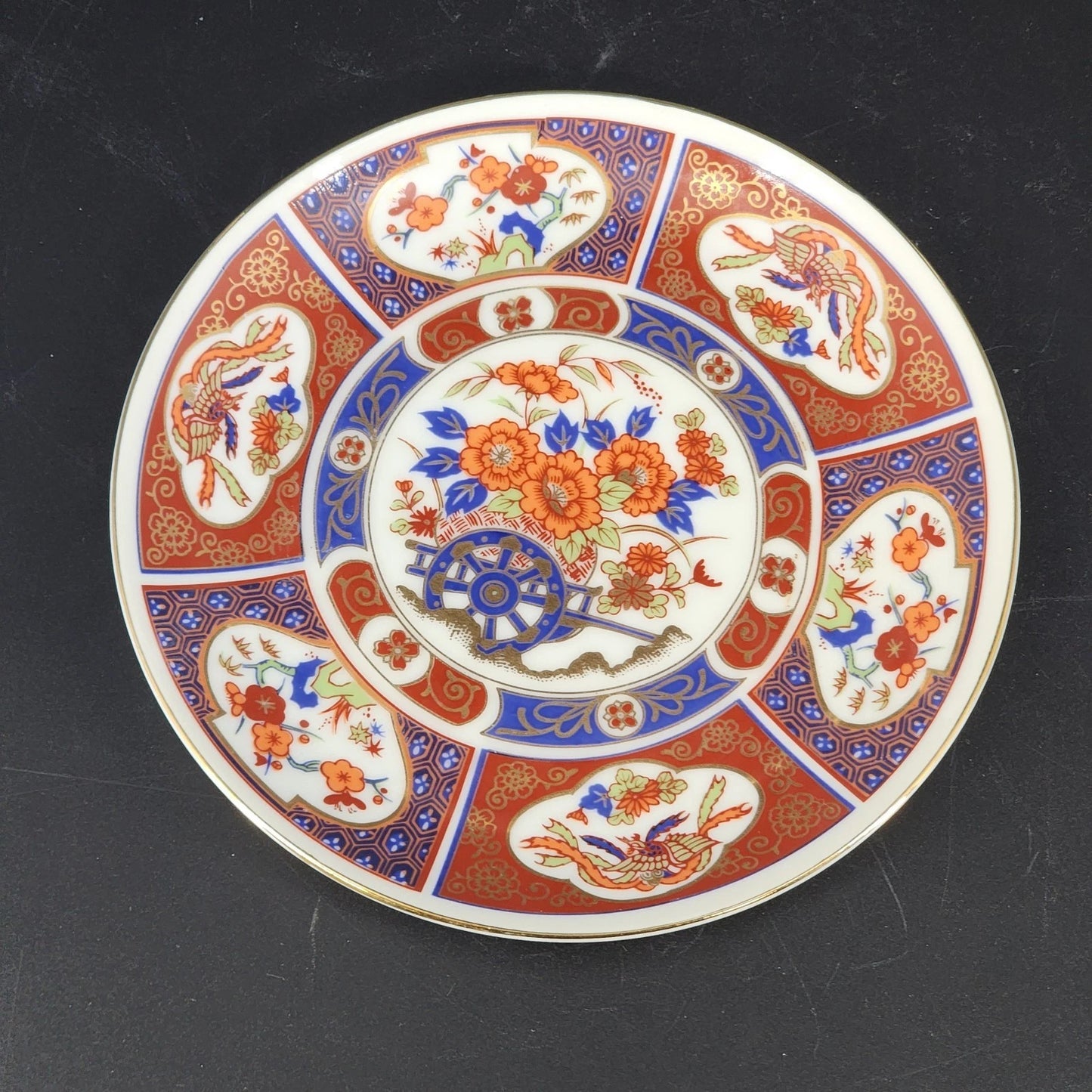 Japanese Imari Porcelain Plates 6.25" Set of 4 Hand Painted Gold Gilt Vintage