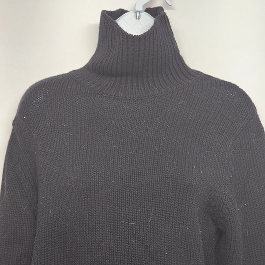 Merona Turtleneck Sweater Women's XL Soft Knit Brown Merino 100% Cotton Cambodia
