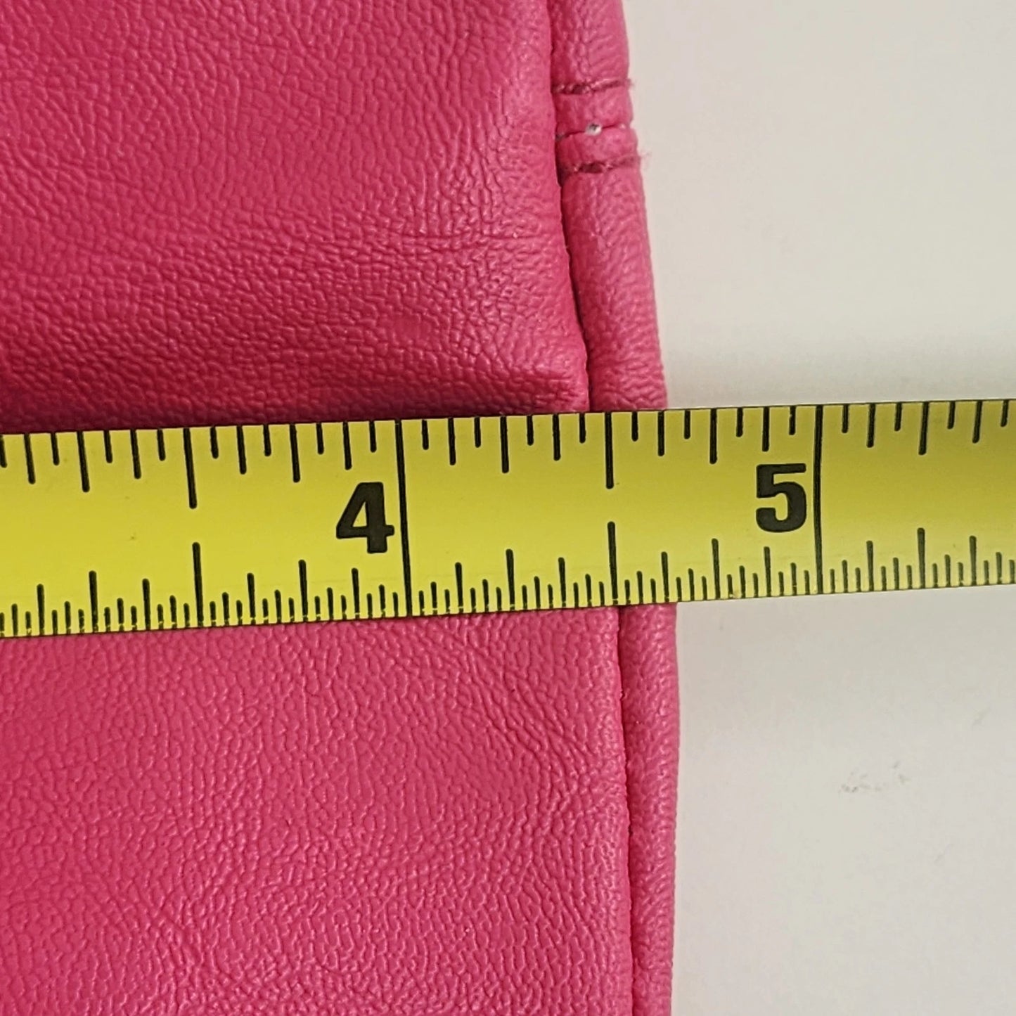 Pink Leather Hobo Bag Studded Hand Shoulder Purse Silver Studs Slouchy 12" Vtg