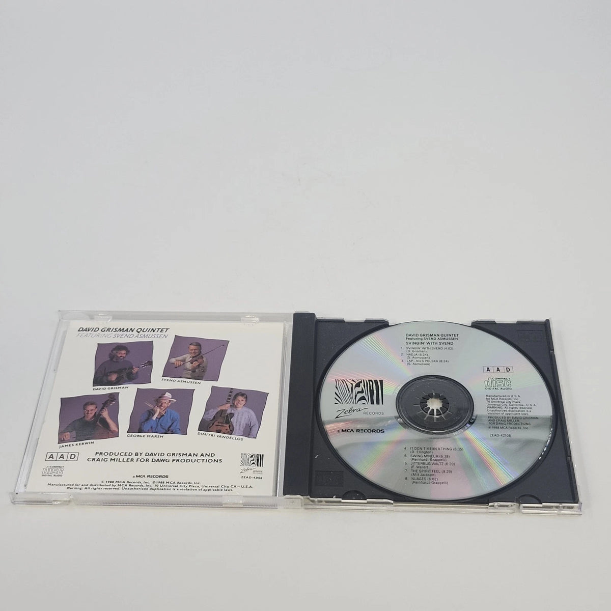 David Grisman Quintet Svingin' With Svend Asmussen CD ZEAD-42108 Gypsy Jazz 1988