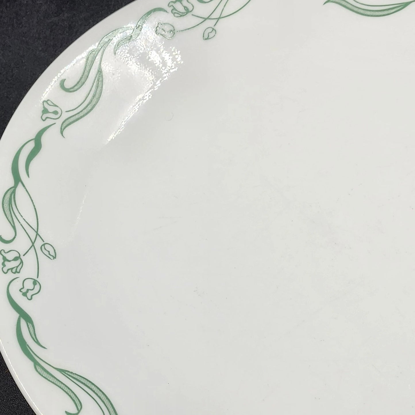 3 Corelle Emily Dinner Plates 10.25" Green Swirl Pattern Corning Ware USA